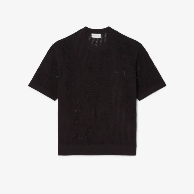 Maglione stampato a maniche corte dalla vestibilità comoda Maglione stampato a maniche corte dalla vestibilità comoda