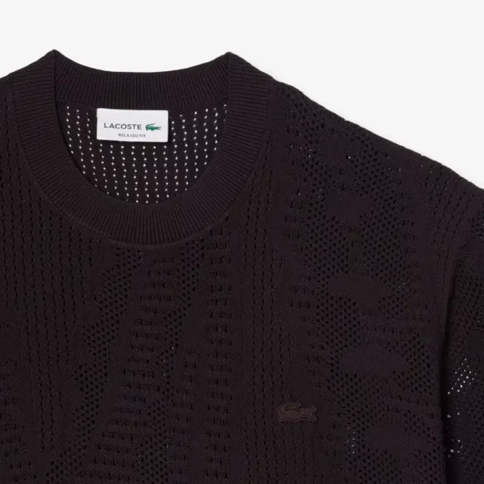 Maglione stampato a maniche corte dalla vestibilità comoda Maglione stampato a maniche corte dalla vestibilità comoda