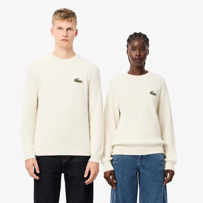 Maglione unisex in cotone a costine con badge Maglione unisex in cotone a costine con badge