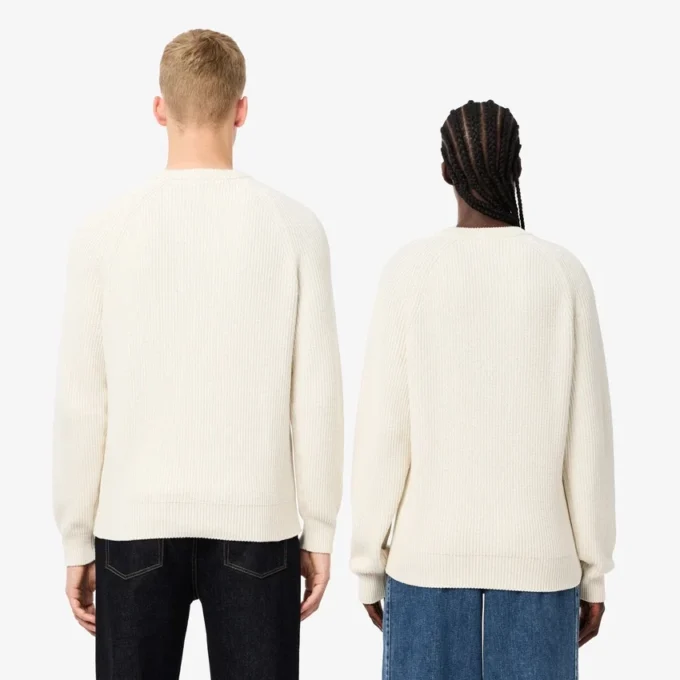 Maglione unisex in cotone a costine con badge Maglione unisex in cotone a costine con badge