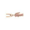 Orecchini in oro con pendente a forma di coccodrillo in cristallo rosa Orecchini in oro con pendente a forma di coccodrillo in cristallo rosa