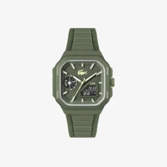 Orologio Lc33 quadrato in silicone con quadrante analogico e digitale