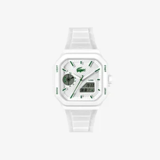 Orologio Lc33 quadrato in silicone con quadrante analogico e digitale
