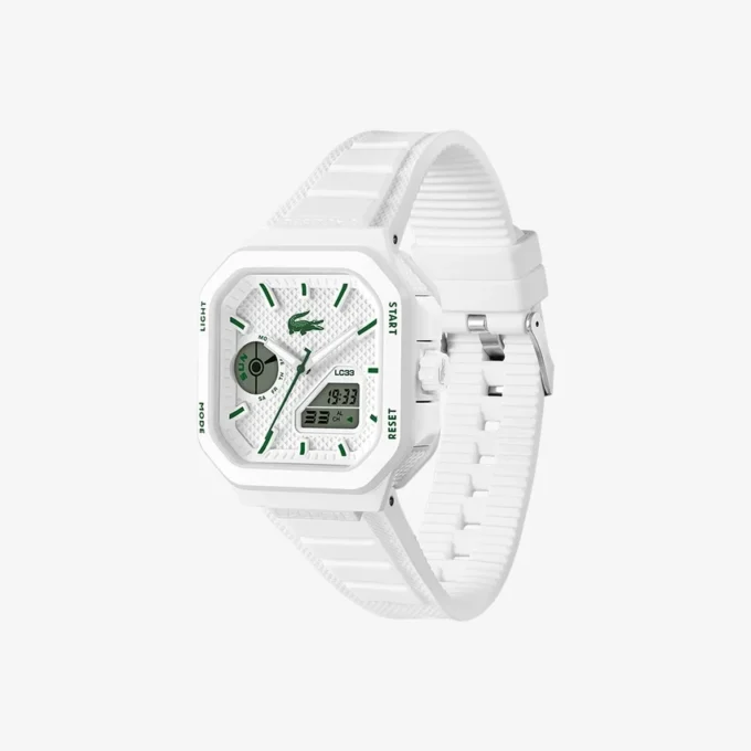 Orologio Lc33 quadrato in silicone con quadrante analogico e digitale