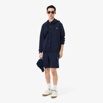 Pantaloncini cargo da uomo in felpa di cotone