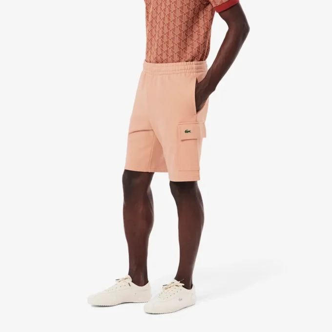 Pantaloncini cargo da uomo in felpa di cotone Pantaloncini cargo da uomo in felpa di cotone