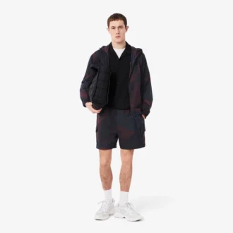 Pantaloncini cargo da uomo in nylon con stampa Ombra Pantaloncini cargo da uomo in nylon con stampa Ombra