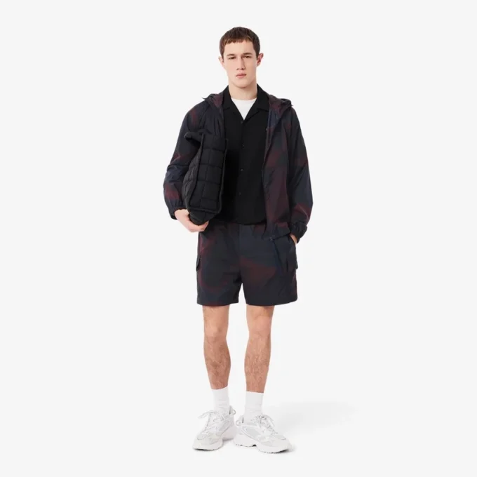 Pantaloncini cargo da uomo in nylon con stampa Ombra