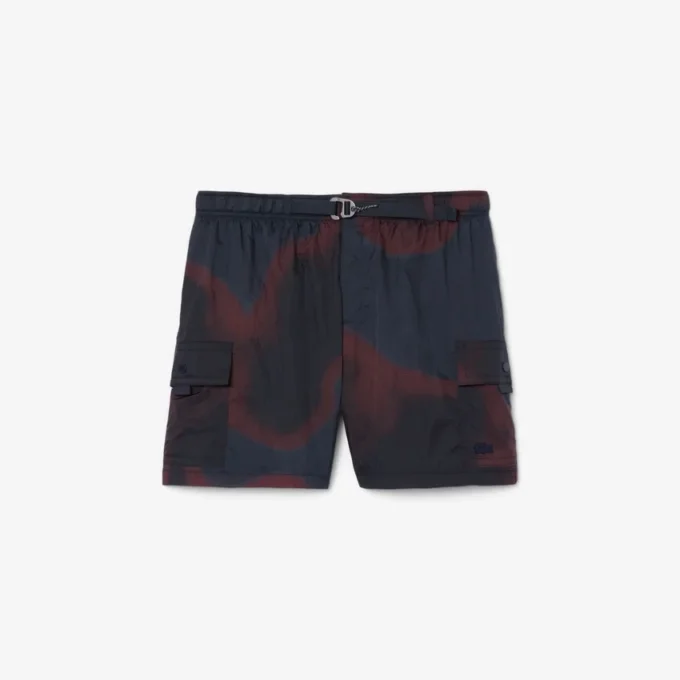 Pantaloncini cargo da uomo in nylon con stampa Ombra