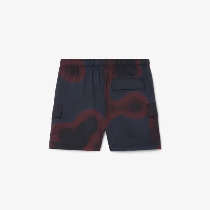 Pantaloncini cargo da uomo in nylon con stampa Ombra