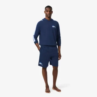 Pantaloncini da casa in felpa da uomo a vestibilità dritta