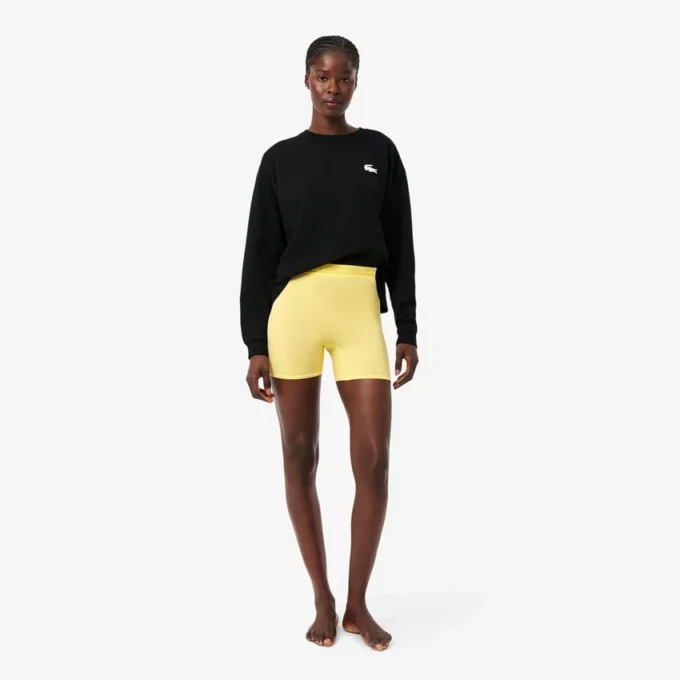 Pantaloncini da ciclismo in microfibra a vita alta Pantaloncini da ciclismo in microfibra a vita alta