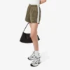 Pantaloncini da donna in jersey satinato a righe pointelle Pantaloncini da donna in jersey satinato a righe pointelle
