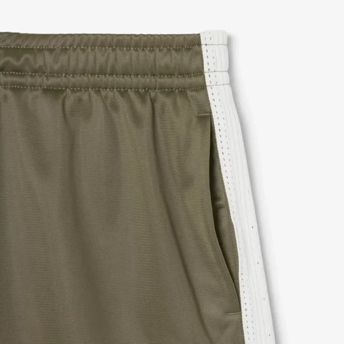 Pantaloncini da donna in jersey satinato a righe pointelle Pantaloncini da donna in jersey satinato a righe pointelle