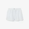 Pantaloncini da donna in lino a righe dal taglio comodo Pantaloncini da donna in lino a righe dal taglio comodo