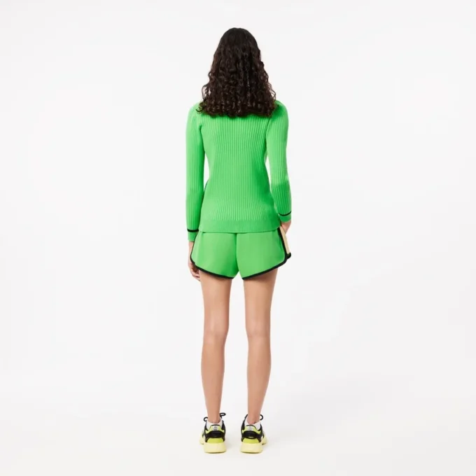 Pantaloncini da donna in piqué con inserti a contrasto Pantaloncini da donna in piqué con inserti a contrasto