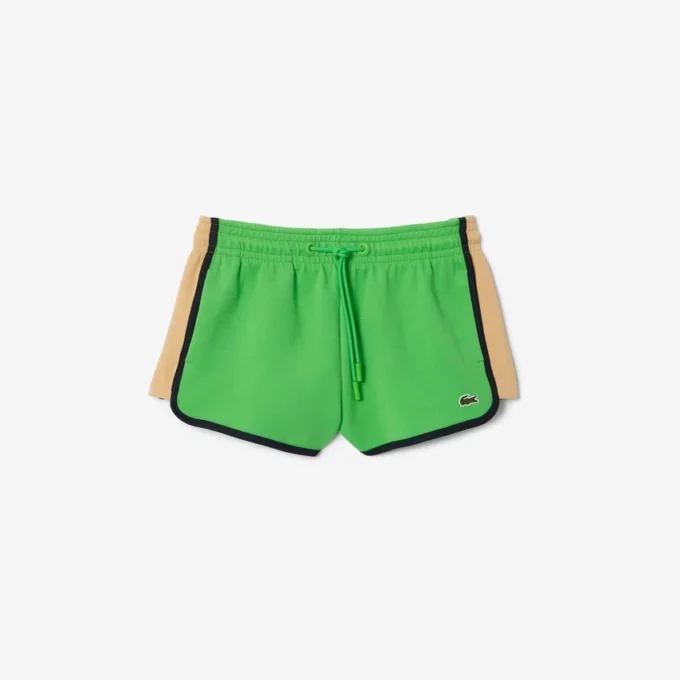 Pantaloncini da donna in piqué con inserti a contrasto Pantaloncini da donna in piqué con inserti a contrasto