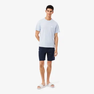 Pantaloncini da pigiama in pile da uomo a vestibilità dritta