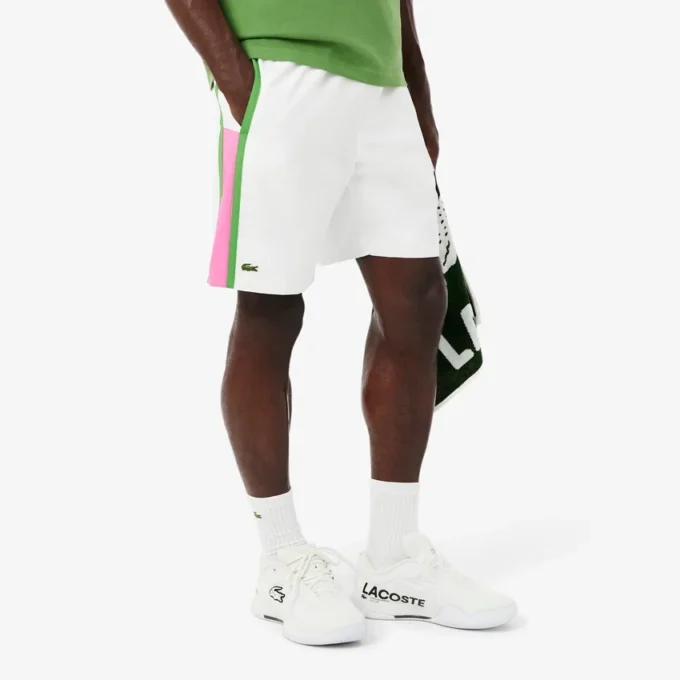 Pantaloncini da tennis da uomo leggeri a righe color block Pantaloncini da tennis da uomo leggeri a righe color block
