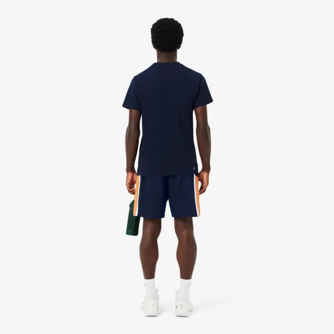 Pantaloncini da tennis da uomo leggeri a righe color block Pantaloncini da tennis da uomo leggeri a righe color block