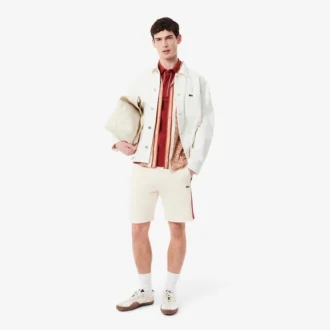 Pantaloncini da uomo in felpa di cotone con blocchi di colore