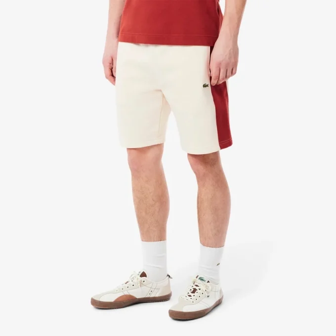 Pantaloncini da uomo in felpa di cotone con blocchi di colore Pantaloncini da uomo in felpa di cotone con blocchi di colore