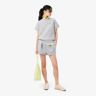 Pantaloncini in cotone a pieghe