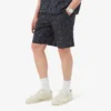 Pantaloncini in cotone a righe con stampa coccodrillo Pantaloncini in cotone a righe con stampa coccodrillo