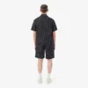 Pantaloncini in cotone a righe con stampa coccodrillo Pantaloncini in cotone a righe con stampa coccodrillo