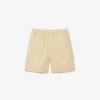 Pantaloncini in cotone a righe con stampa coccodrillo