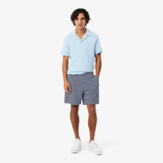 Pantaloncini in cotone a righe dalla vestibilità regolare