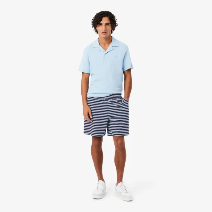 Pantaloncini in cotone a righe dalla vestibilità regolare