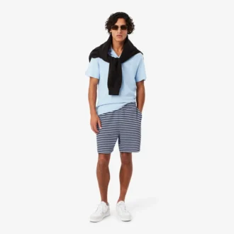 Pantaloncini in cotone a righe dalla vestibilità regolare