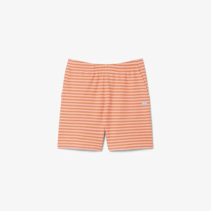 Pantaloncini in cotone a righe dalla vestibilità regolare Pantaloncini in cotone a righe dalla vestibilità regolare