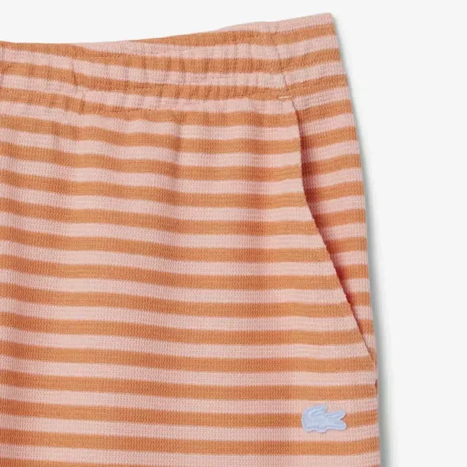 Pantaloncini in cotone a righe dalla vestibilità regolare Pantaloncini in cotone a righe dalla vestibilità regolare