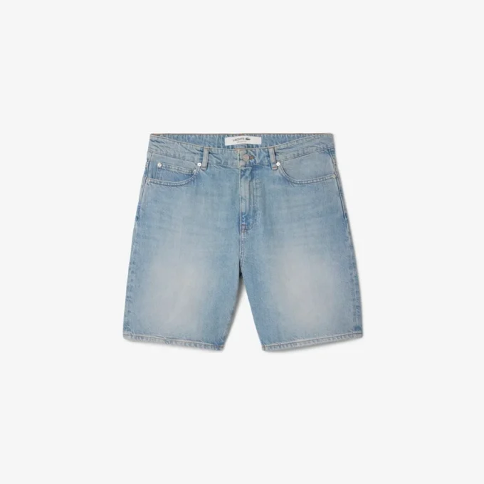 Pantaloncini in denim da uomo dal taglio dritto