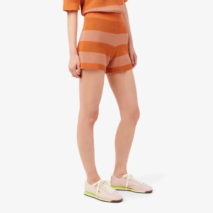 Pantaloncini in maglia a righe Pantaloncini in maglia a righe