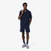 Pantaloncini in pile con strisce e logo, vestibilità regolare Pantaloncini in pile con strisce e logo, vestibilità regolare