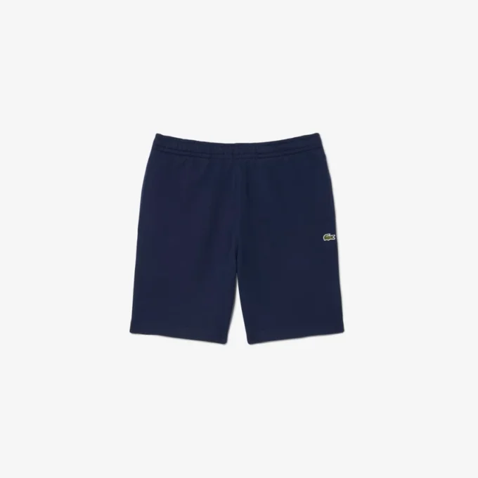 Pantaloncini in pile con strisce e logo, vestibilità regolare Pantaloncini in pile con strisce e logo, vestibilità regolare
