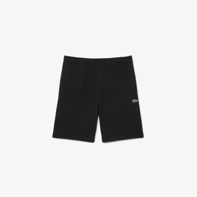 Pantaloncini in pile con striscia logo e vestibilità regolare Pantaloncini in pile con striscia logo e vestibilità regolare