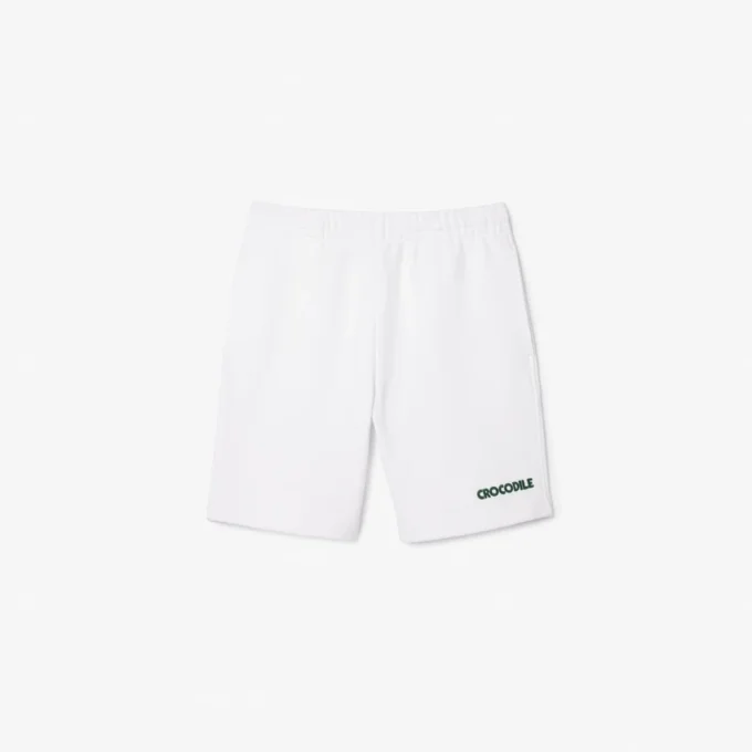 Pantaloncini in pile da uomo con ricamo, vestibilità regolare Pantaloncini in pile da uomo con ricamo, vestibilità regolare