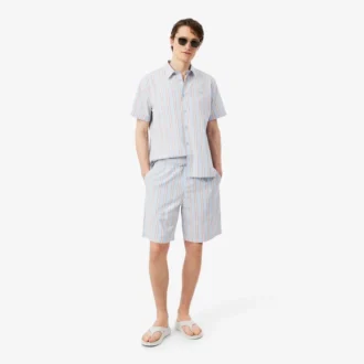 Pantaloncini in popeline di cotone a righe