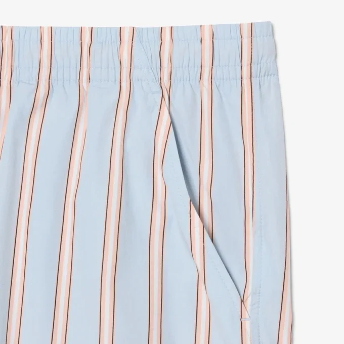 Pantaloncini in popeline di cotone a righe Pantaloncini in popeline di cotone a righe
