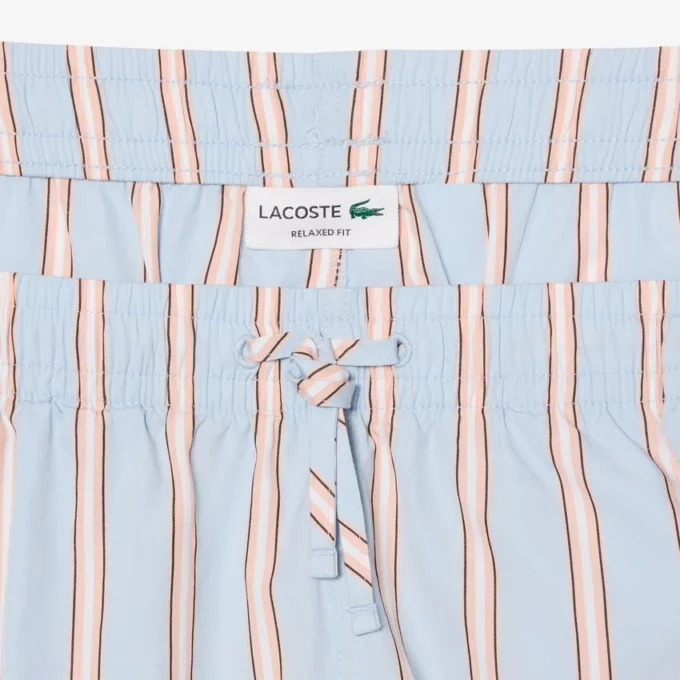 Pantaloncini in popeline di cotone a righe Pantaloncini in popeline di cotone a righe