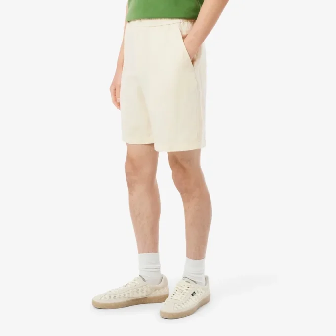 Pantaloncini in twill misto lino, vestibilità regolare