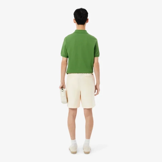Pantaloncini in twill misto lino, vestibilità regolare