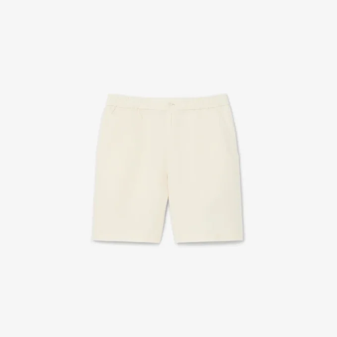 Pantaloncini in twill misto lino, vestibilità regolare