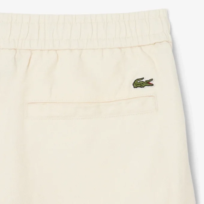 Pantaloncini in twill misto lino, vestibilità regolare