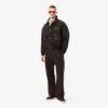 Pantaloni a pieghe in piqué da uomo dalla vestibilità ampia Pantaloni a pieghe in piqué da uomo dalla vestibilità ampia