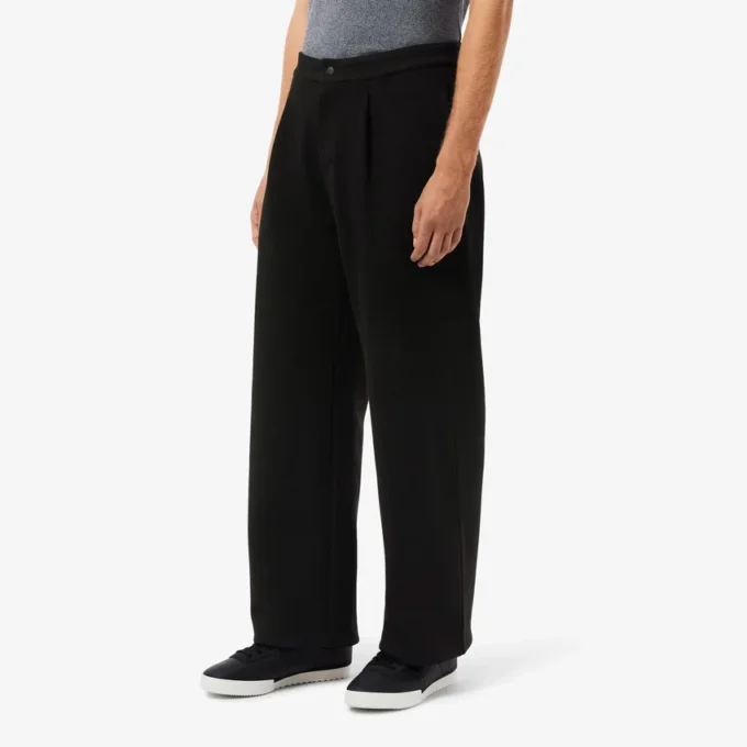 Pantaloni a pieghe in piqué da uomo dalla vestibilità ampia Pantaloni a pieghe in piqué da uomo dalla vestibilità ampia